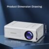 Portable projector, supports 1080P, USB connection, remote control - compatible with smartphones, tablets, laptops, TV sticks, 1280720 native resolution, large screen display, modern projector