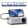 Portable projector, supports 1080P, USB connection, remote control - compatible with smartphones, tablets, laptops, TV sticks, 1280720 native resolution, large screen display, modern projector