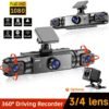 AXH 360 ° panoramic 34 lens channel 1080P high-definition ultimate safety driving recorder set, 1080P front and 720P front, back, left, right full coverage, four screen display, high-definition night vision, WDR, G sensor