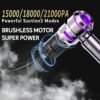 Portable Wireless Car Vacuum Cleaner - Four in One Handheld Vacuum Cleaner with Three Level Adjustment 1500018000 21000 Pa High Suction Capacity, Compressed Air Dust Collector with a Battery Life of up to 35 Minutes - Rechargeable Lightweight Vacuum Cleaner