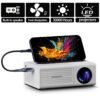 Portable projector, supports 1080P, USB connection, remote control - compatible with smartphones, tablets, laptops, TV sticks, 1280720 native resolution, large screen display, modern projector