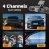 AXH 360 ° panoramic 34 lens channel 1080P high-definition ultimate safety driving recorder set, 1080P front and 720P front, back, left, right full coverage, four screen display, high-definition night vision, WDR, G sensor