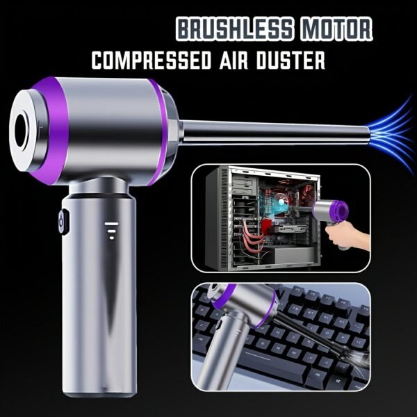 Portable Wireless Car Vacuum Cleaner - Four in One Handheld Vacuum Cleaner with Three Level Adjustment 1500018000 21000 Pa High Suction Capacity, Compressed Air Dust Collector with a Battery Life of up to 35 Minutes - Rechargeable Lightweight Vacuum Cleaner