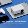 Portable projector, supports 1080P, USB connection, remote control - compatible with smartphones, tablets, laptops, TV sticks, 1280720 native resolution, large screen display, modern projector