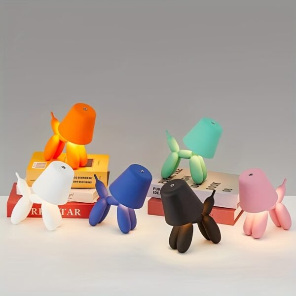 Cute puppy shaped LED desk lamp rechargeable touch control desk lamp 3 color temperature brightness adjustment home decoration lamp