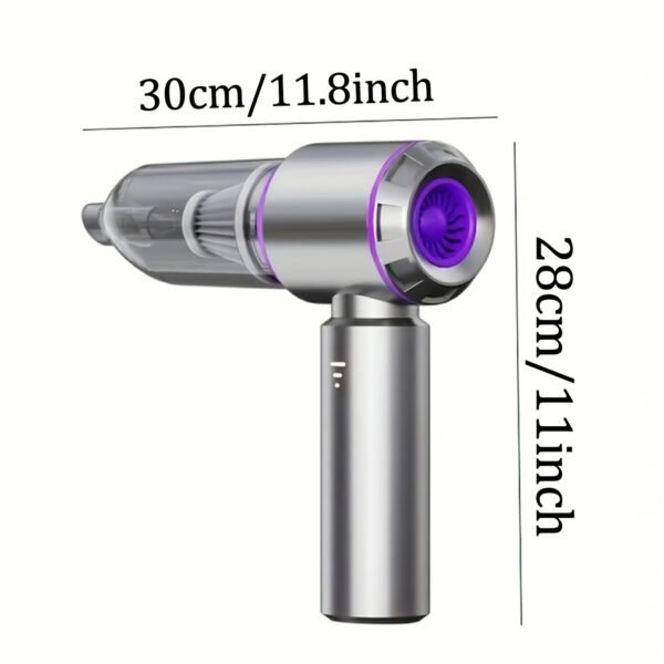 Portable Wireless Car Vacuum Cleaner - Four in One Handheld Vacuum Cleaner with Three Level Adjustment 1500018000 21000 Pa High Suction Capacity, Compressed Air Dust Collector with a Battery Life of up to 35 Minutes - Rechargeable Lightweight Vacuum Cleaner