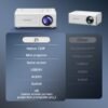 Portable projector, supports 1080P, USB connection, remote control - compatible with smartphones, tablets, laptops, TV sticks, 1280720 native resolution, large screen display, modern projector