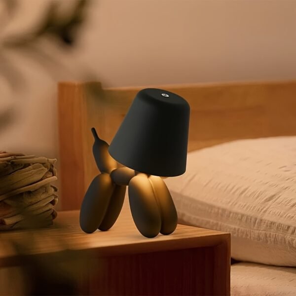 Cute puppy shaped LED desk lamp rechargeable touch control desk lamp 3 color temperature brightness adjustment home decoration lamp