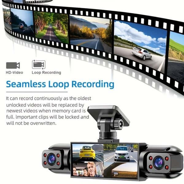 AXH 360 ° panoramic 34 lens channel 1080P high-definition ultimate safety driving recorder set, 1080P front and 720P front, back, left, right full coverage, four screen display, high-definition night vision, WDR, G sensor