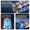 Portable Wireless Car Vacuum Cleaner - Four in One Handheld Vacuum Cleaner with Three Level Adjustment 1500018000 21000 Pa High Suction Capacity, Compressed Air Dust Collector with a Battery Life of up to 35 Minutes - Rechargeable Lightweight Vacuum Cleaner