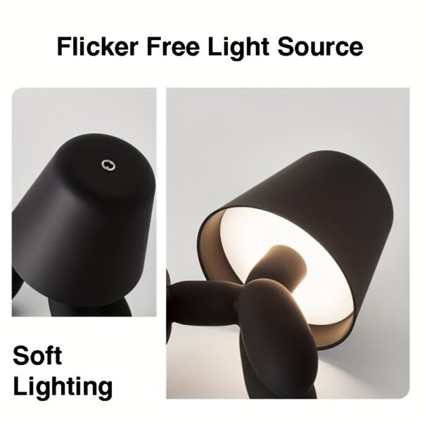 Cute puppy shaped LED desk lamp rechargeable touch control desk lamp 3 color temperature brightness adjustment home decoration lamp
