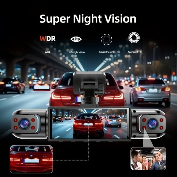 AXH 360 ° panoramic 34 lens channel 1080P high-definition ultimate safety driving recorder set, 1080P front and 720P front, back, left, right full coverage, four screen display, high-definition night vision, WDR, G sensor