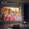 Portable projector, supports 1080P, USB connection, remote control - compatible with smartphones, tablets, laptops, TV sticks, 1280720 native resolution, large screen display, modern projector